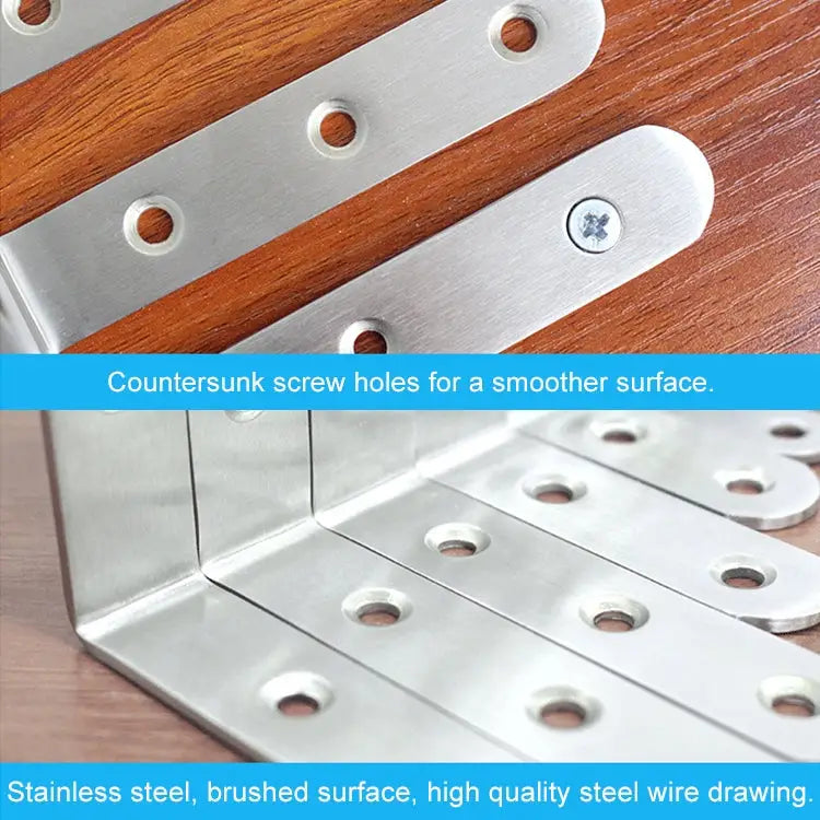 2pcs Stainless Steel 90 Degree Angle Bracket,Corner Brace Joint Bracket Fastener Furniture Cabinet Screens Wall (85mm)