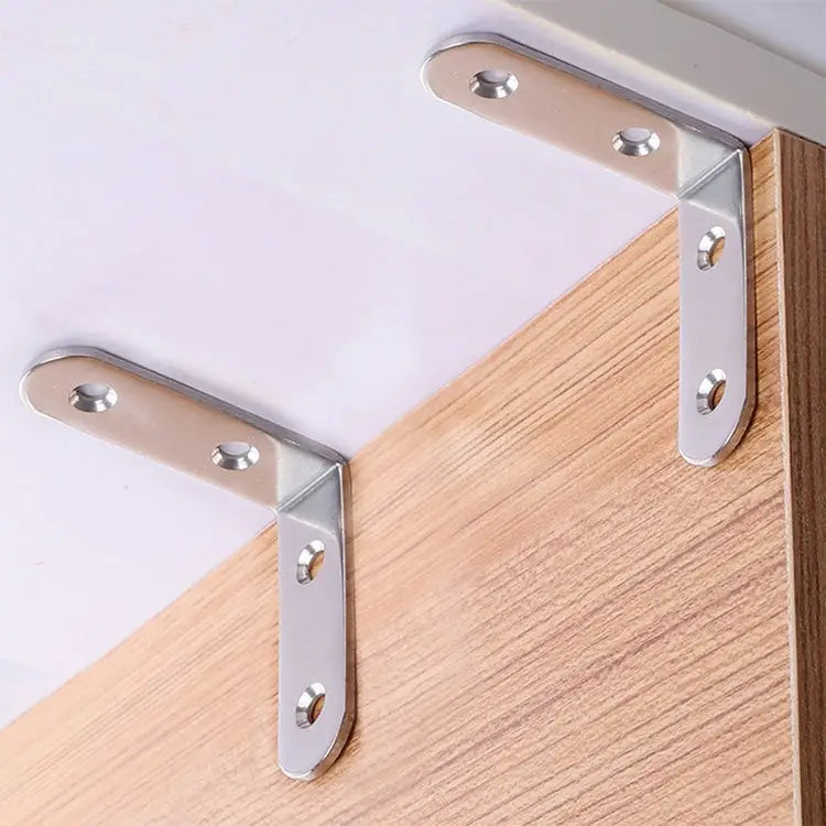 2pcs Stainless Steel 90 Degree Angle Bracket,Corner Brace Joint Bracket Fastener Furniture Cabinet Screens Wall (85mm)