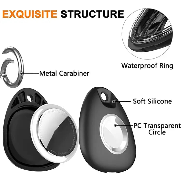 2pcs Waterproof Anti-drop Anti-lost Tracker Positioning TPU Protective Case for AirTag - Apple Accessories