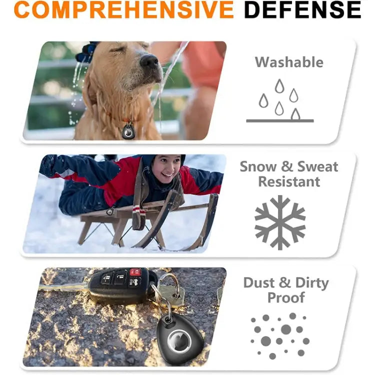 2pcs Waterproof Anti-drop Anti-lost Tracker Positioning TPU Protective Case for AirTag - Apple Accessories