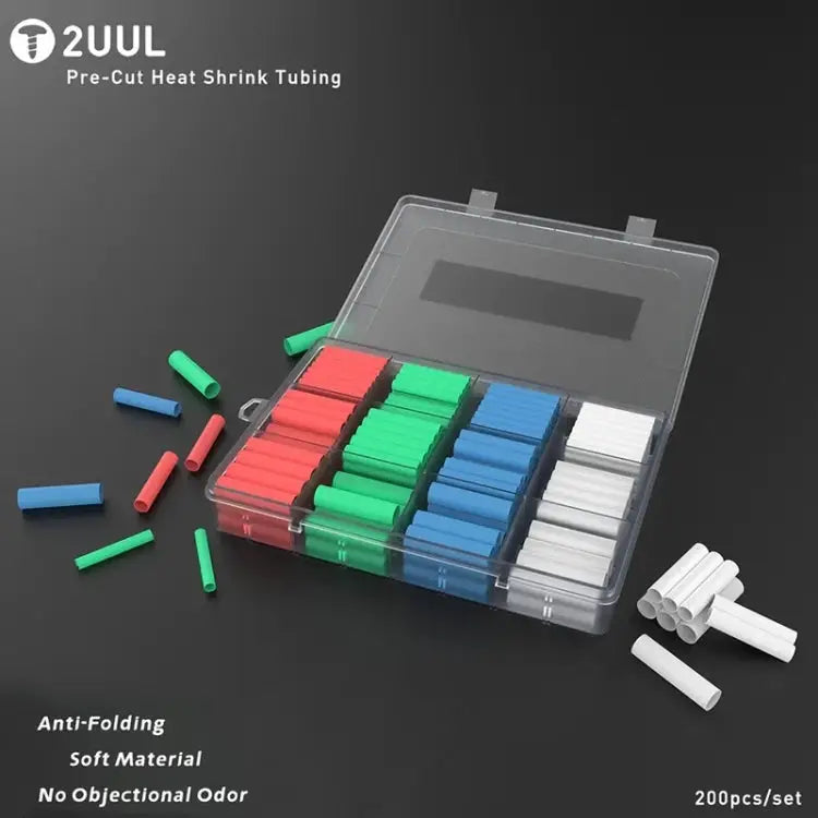 2UUL 200pcs/set PRE-CUT Heat Shrink Tubing 200 in 1 - 200 in 1