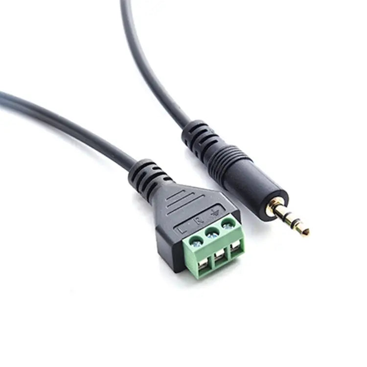 3.5mm 3 Pin Stereo Male to AV Screw Terminal Audio Jacks Terminal Male Lock Connector Cable Length: 30cm 3.5mm Male
