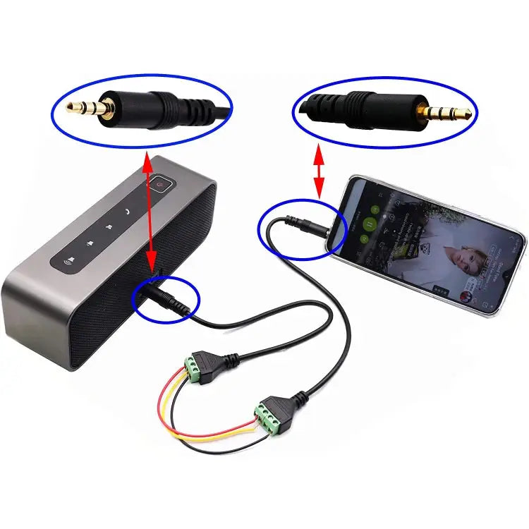 3.5mm 3 Pin Stereo Male to AV Screw Terminal Audio Jacks Terminal Male Lock Connector Cable Length: 30cm 3.5mm Male