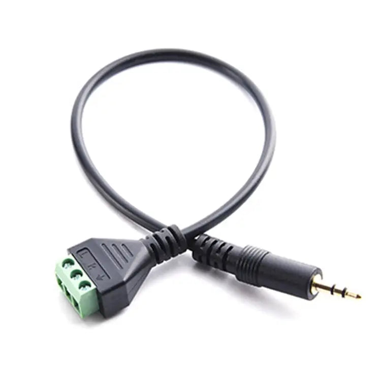 3.5mm 3 Pin Stereo Male to AV Screw Terminal Audio Jacks Terminal Male Lock Connector Cable Length: 30cm 3.5mm Male