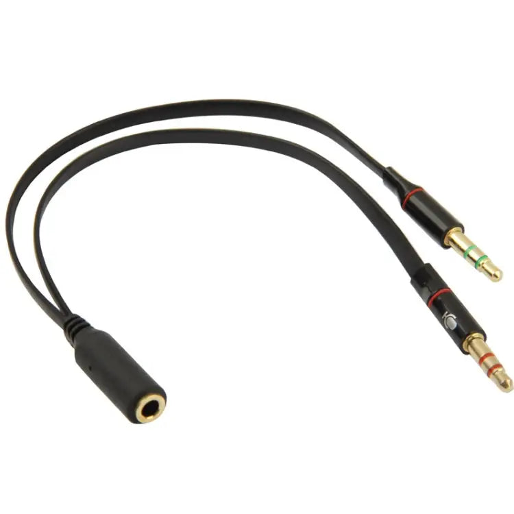 3.5mm jack Male to 3.5mm Female Audio Cable Adapter Total Length: 13cm Black - Black / Black