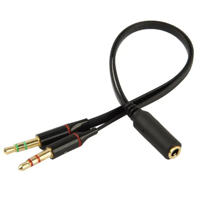 3.5mm jack Male to 3.5mm Female Audio Cable Adapter Total Length: 13cm Black - Black / Black
