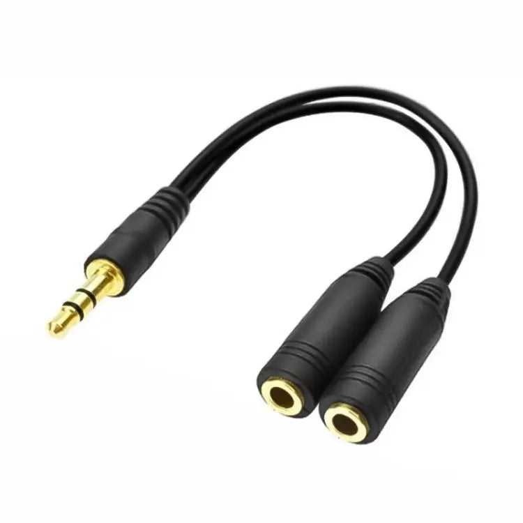 3.5mm Male to Dual 3.5mm Female Earphone Splitter adapter Length: Approx 25cm 3.5mm Male to 2 x 3.5mm Female - 3.5mm