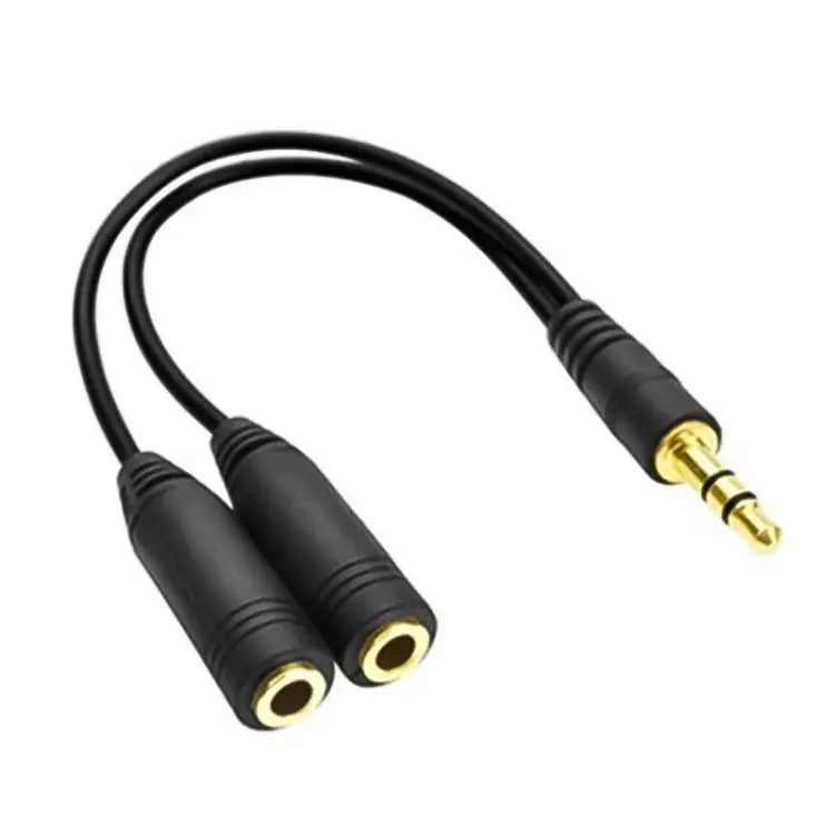 3.5mm Male to Dual 3.5mm Female Earphone Splitter adapter Length: Approx 25cm 3.5mm Male to 2 x 3.5mm Female - 3.5mm