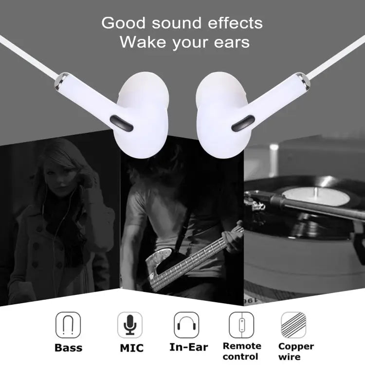 3.5mm Plug In-ear Wired Earphone with Mic Cable Length: about 1.2m 3.5mm - 3.5mm
