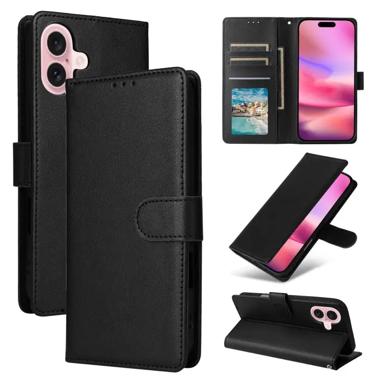 3-Card Slots Multifunctional Leather Phone Case For iPhone 16 For iPhone 15 Pro Max For iPhone 15 Pro For iPhone 15