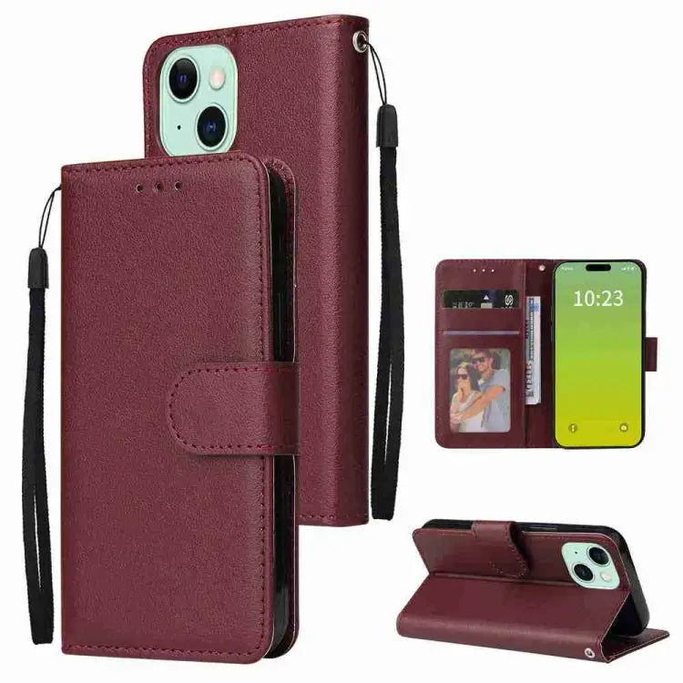 3-Card Slots Multifunctional Leather Phone Case For iPhone 16 For iPhone 15 Pro Max For iPhone 15 Pro For iPhone 15