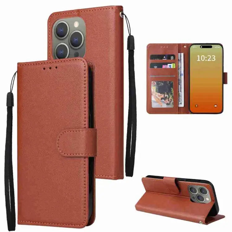 3-Card Slots Multifunctional Leather Phone Case For iPhone 16 For iPhone 15 Pro Max For iPhone 15 Pro For iPhone 15