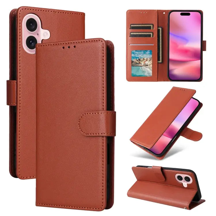 3-Card Slots Multifunctional Leather Phone Case For iPhone 16 For iPhone 15 Pro Max For iPhone 15 Pro For iPhone 15