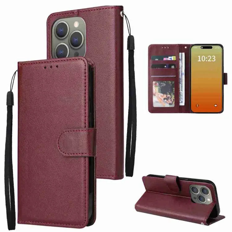 3-Card Slots Multifunctional Leather Phone Case For iPhone 16 For iPhone 15 Pro Max For iPhone 15 Pro For iPhone 15