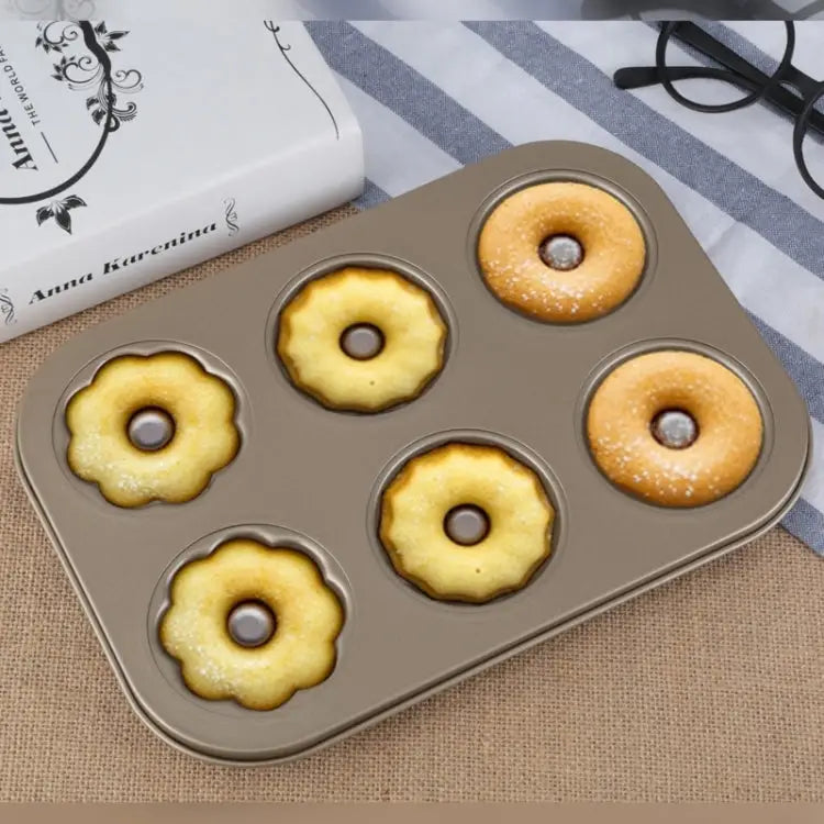 3 Flowers Type Donuts Cookie Mold Gold 6 Cups Cake Mold Baking Mold Cake Tools Bakeware Kitchen Accessories 3 Flowers