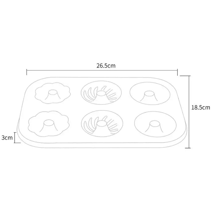 3 Flowers Type Donuts Cookie Mold Gold 6 Cups Cake Mold Baking Mold Cake Tools Bakeware Kitchen Accessories 3 Flowers