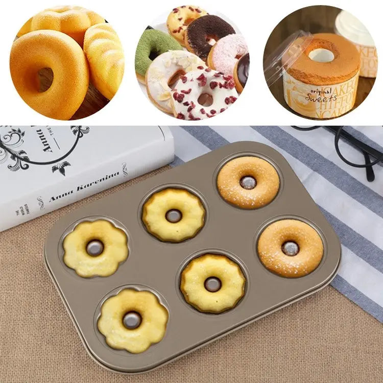 3 Flowers Type Donuts Cookie Mold Gold 6 Cups Cake Mold Baking Mold Cake Tools Bakeware Kitchen Accessories 3 Flowers