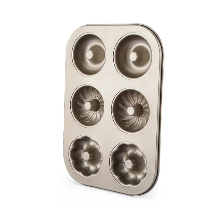 3 Flowers Type Donuts Cookie Mold Gold 6 Cups Cake Mold Baking Mold Cake Tools Bakeware Kitchen Accessories 3 Flowers