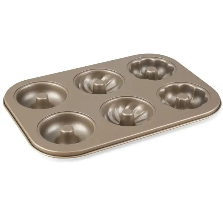 3 Flowers Type Donuts Cookie Mold Gold 6 Cups Cake Mold Baking Mold Cake Tools Bakeware Kitchen Accessories 3 Flowers
