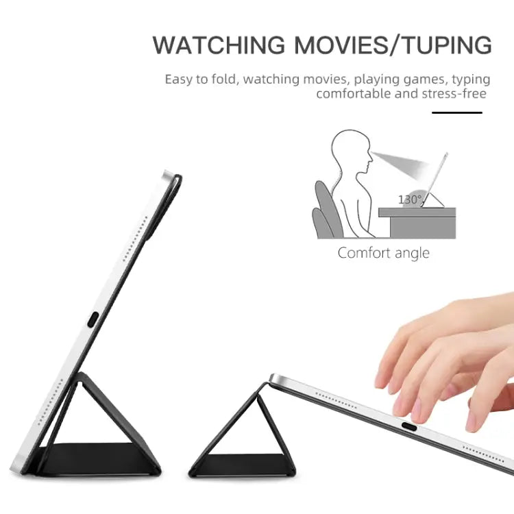 3-fold Double-sided Clip Buckle Magnetic Smart Tablet Case For iPad mini 6 / mini 2024 For iPad 10th Gen 10.9 2022