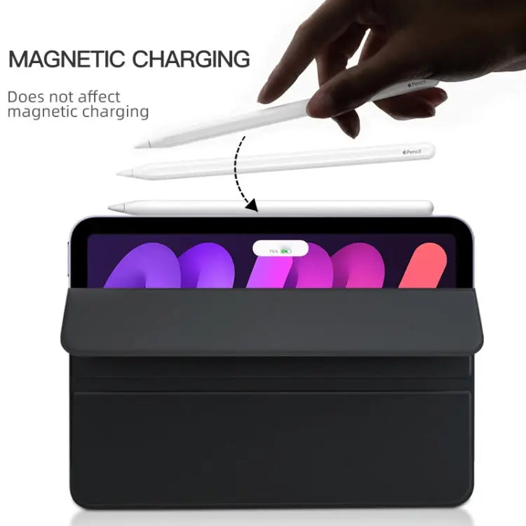 3-fold Double-sided Clip Buckle Magnetic Smart Tablet Case For iPad mini 6 / mini 2024 For iPad 10th Gen 10.9 2022