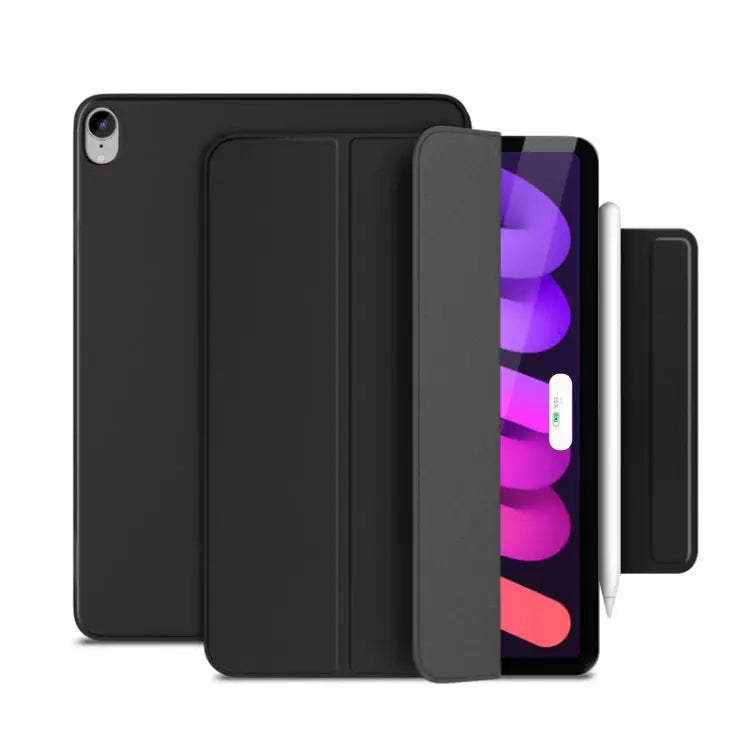 3-fold Double-sided Clip Buckle Magnetic Smart Tablet Case For iPad mini 6 / mini 2024 For iPad 10th Gen 10.9 2022
