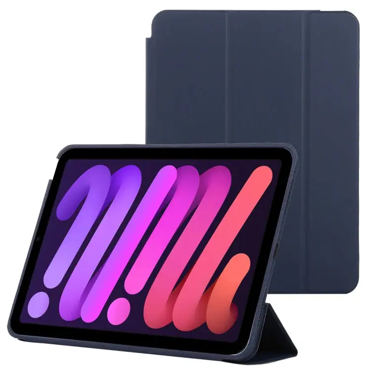 3-fold Horizontal Flip Smart Leather Case with Sleep / Wake-up Function & Holder For iPad mini 6 - For iPad mini 6