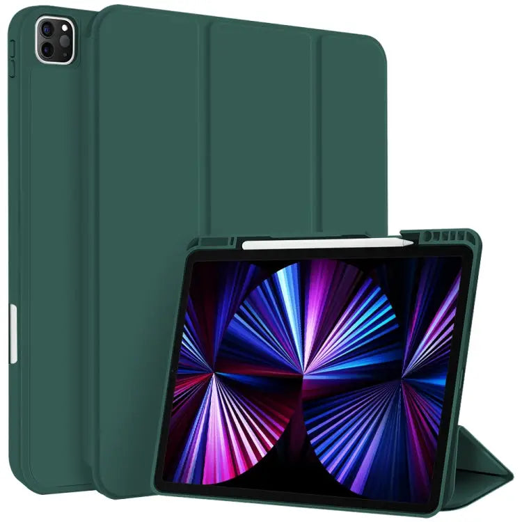 3-fold TPU Smart Leather Tablet Case with Pen Slot For iPad Pro 11 2022 / 2021 / 2020 For iPad Air 5 / 4 For iPad 10.2