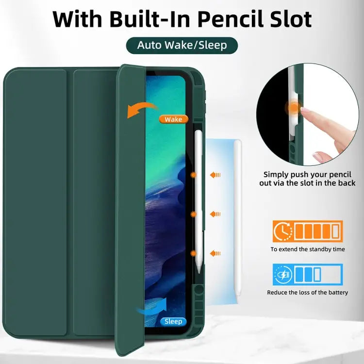 3-fold TPU Smart Leather Tablet Case with Pen Slot For iPad Pro 11 2022 / 2021 / 2020 For iPad Air 5 / 4 For iPad 10.2