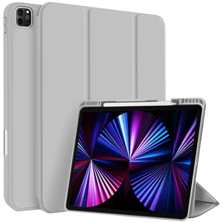 3-fold TPU Smart Leather Tablet Case with Pen Slot For iPad Pro 11 2022 / 2021 / 2020 For iPad Air 5 / 4 For iPad 10.2