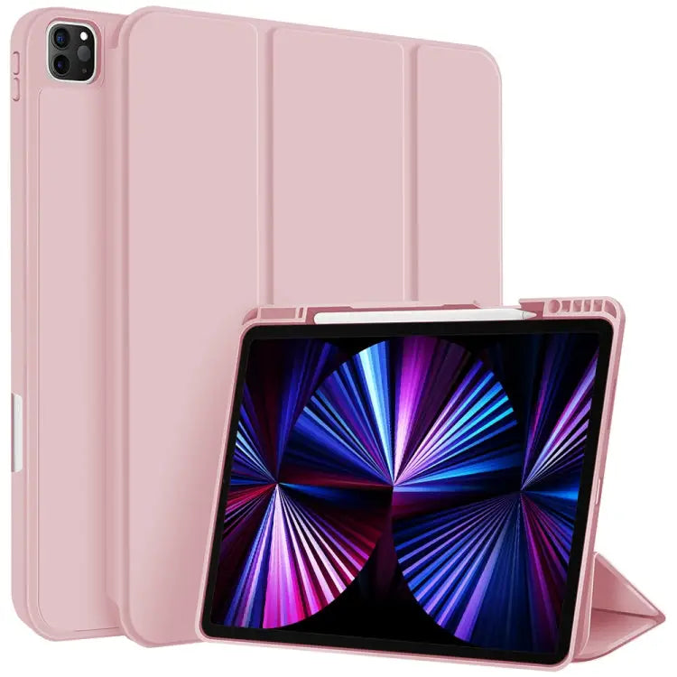 3-fold TPU Smart Leather Tablet Case with Pen Slot For iPad Pro 11 2022 / 2021 / 2020 For iPad Air 5 / 4 For iPad 10.2