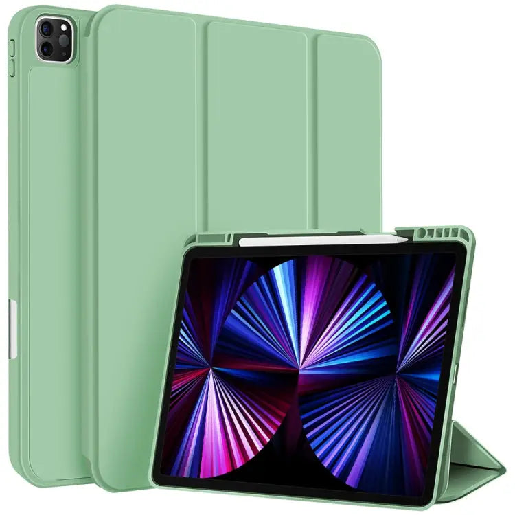 3-fold TPU Smart Leather Tablet Case with Pen Slot For iPad Pro 11 2022 / 2021 / 2020 For iPad Air 5 / 4 For iPad 10.2