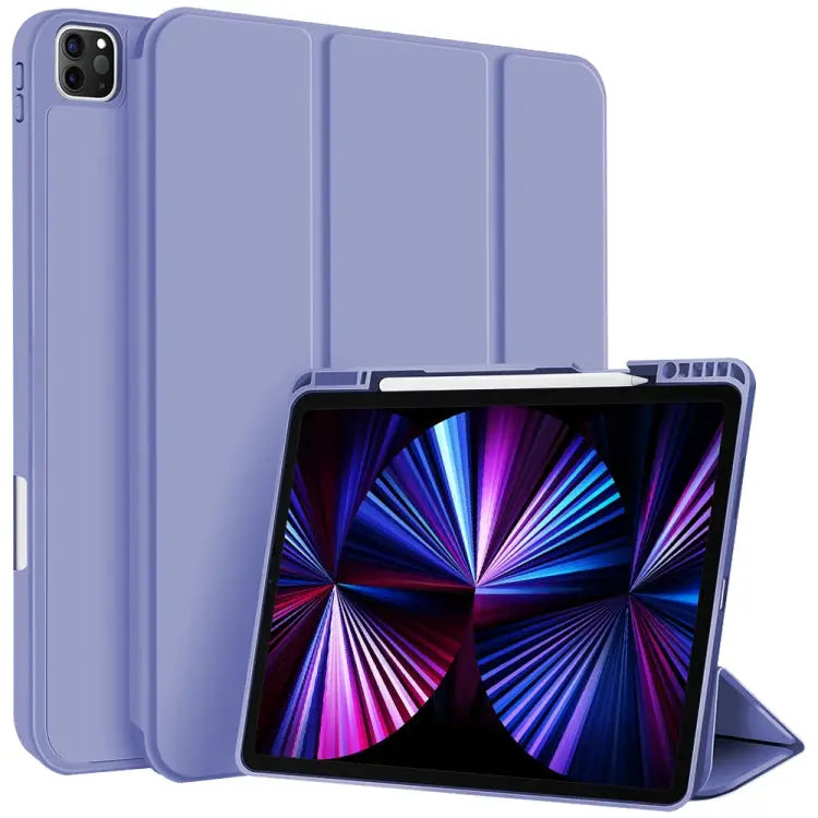 3-fold TPU Smart Leather Tablet Case with Pen Slot For iPad Pro 11 2022 / 2021 / 2020 For iPad Air 5 / 4 For iPad 10.2
