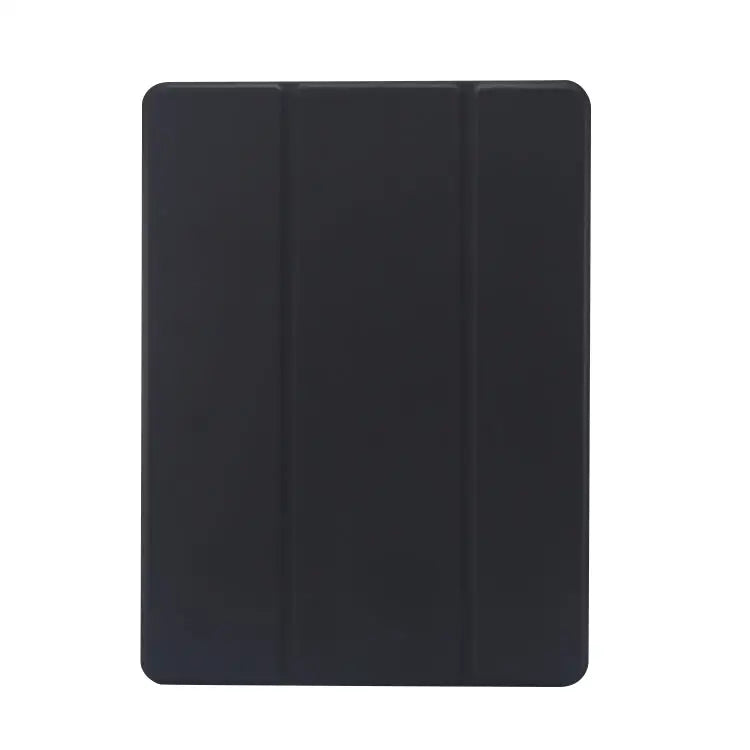 3-folding Electric Pressed Skin Texture Horizontal Flip Shockproof Transparent TPU + PU Leather Case with Holder & Pen