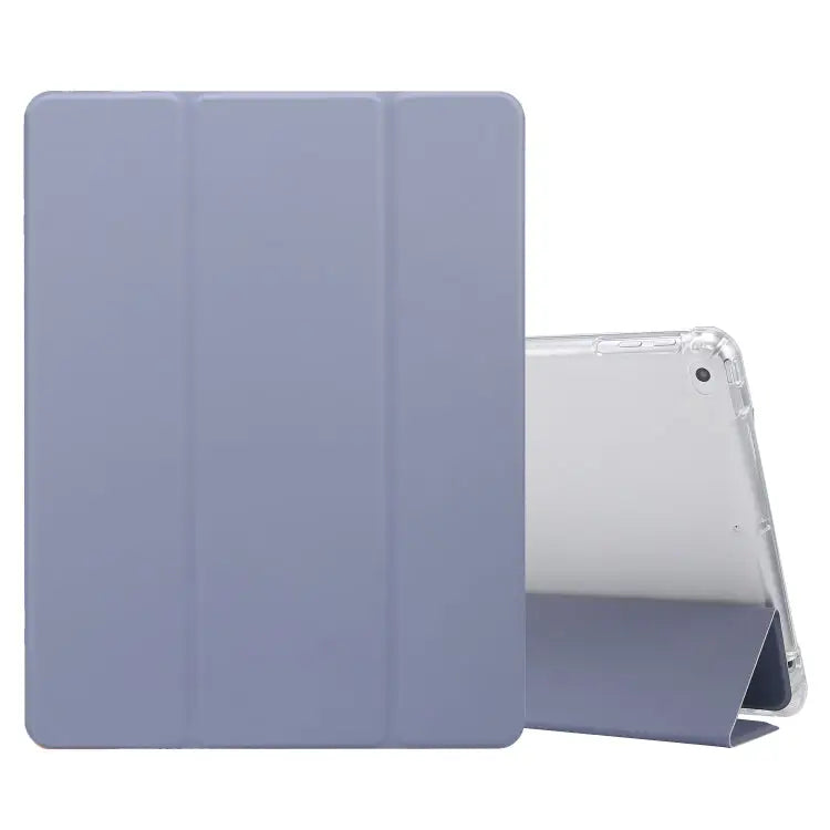 3-folding Electric Pressed Skin Texture Horizontal Flip Shockproof Transparent TPU + PU Leather Case with Holder & Pen