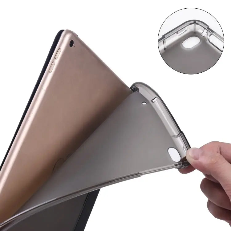 3-folding Horizontal Flip PU Leather + Shockproof TPU Case with Holder & Pen Slot For iPad Air / Air 2 / 9.7 (2017) &