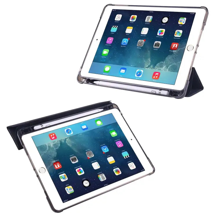 3-folding Horizontal Flip PU Leather + Shockproof TPU Case with Holder & Pen Slot For iPad Air / Air 2 / 9.7 (2017) &