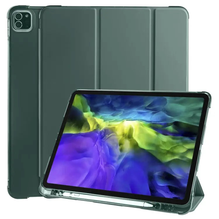 3-folding Horizontal Flip PU Leather + Shockproof TPU Case with Holder & Pen Slot For iPad Pro 11 (2020) / iPad Pro