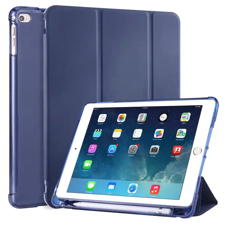 3-folding Horizontal Flip PU Leather + Shockproof TPU Case with Holder & Pen Slot For iPad Air / Air 2 / 9.7 (2017) &