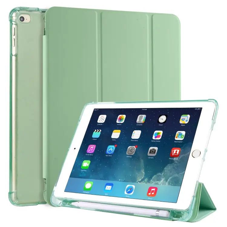3-folding Horizontal Flip PU Leather + Shockproof TPU Case with Holder & Pen Slot For iPad Air / Air 2 / 9.7 (2017) &