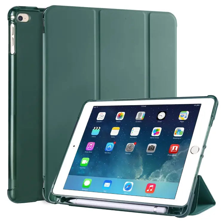 3-folding Horizontal Flip PU Leather + Shockproof TPU Case with Holder & Pen Slot For iPad Air / Air 2 / 9.7 (2017) &