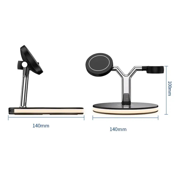 3 in 1 25W Multi-function Magnetic Wireless Charger for Mobile Phones & Apple Watches & AirPods with Colorful LED Light