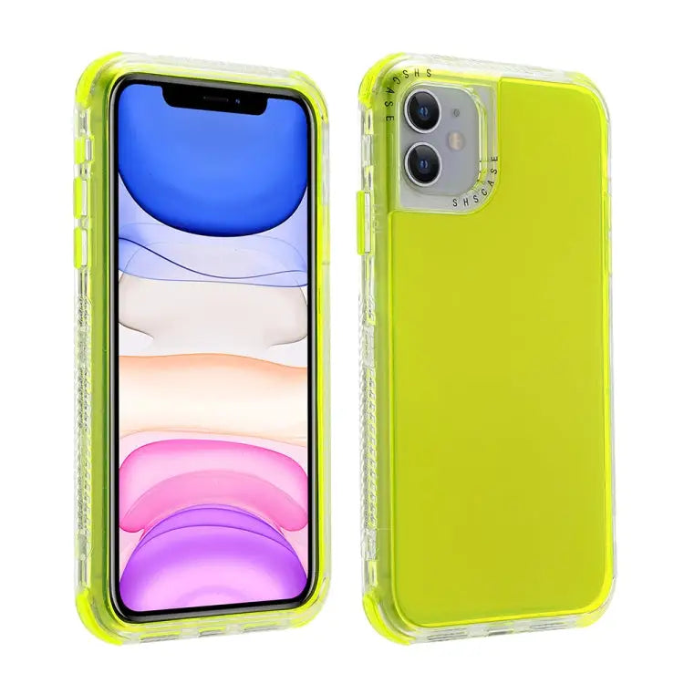 3 In 1 Dreamland PC + TPU Solid Color Transparent Border Protective Case For iPhone 12 mini For iPhone 12 / 12 Pro