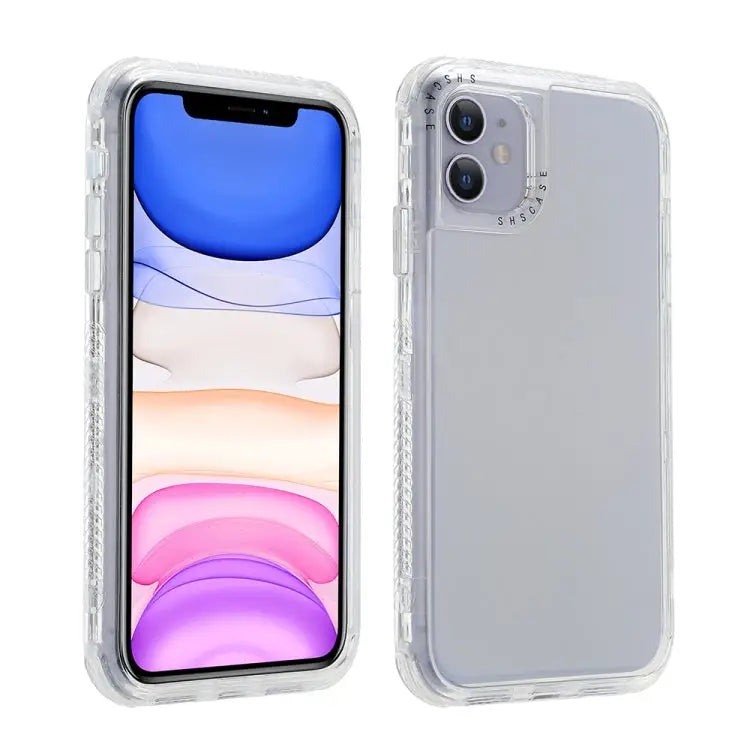 3 In 1 Dreamland PC + TPU Solid Color Transparent Border Protective Case For iPhone 12 mini For iPhone 12 / 12 Pro