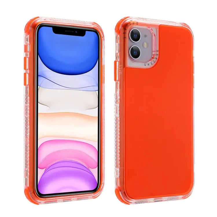 3 In 1 Dreamland PC + TPU Solid Color Transparent Border Protective Case For iPhone 12 mini For iPhone 12 / 12 Pro