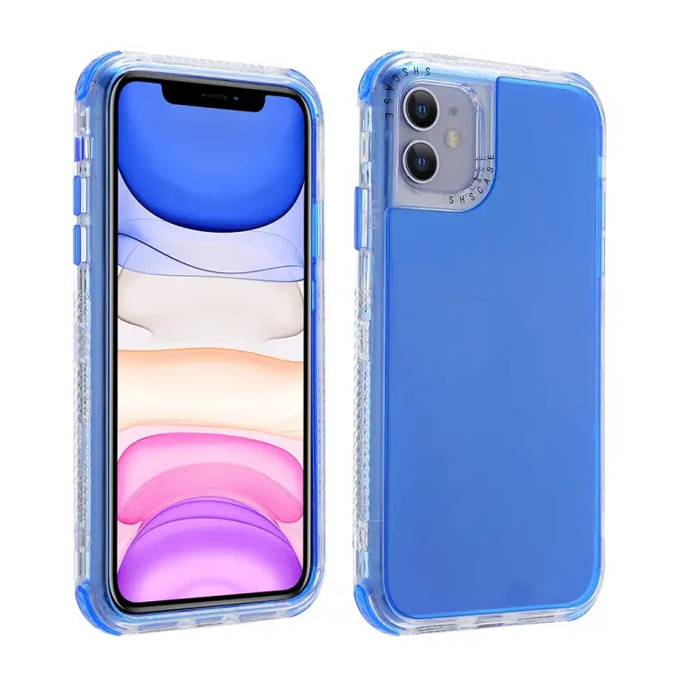 3 In 1 Dreamland PC + TPU Solid Color Transparent Border Protective Case For iPhone 12 mini For iPhone 12 / 12 Pro
