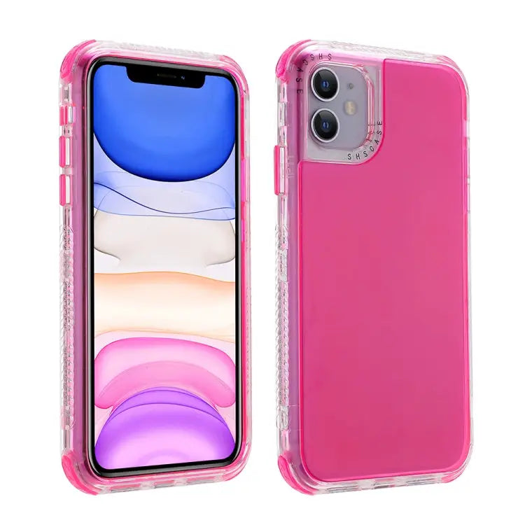 3 In 1 Dreamland PC + TPU Solid Color Transparent Border Protective Case For iPhone 12 mini For iPhone 12 / 12 Pro