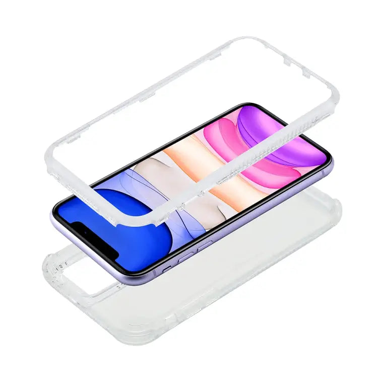 3 In 1 Dreamland PC + TPU Solid Color Transparent Border Protective Case For iPhone 12 mini For iPhone 12 / 12 Pro