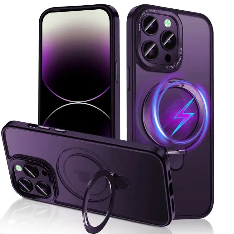 3 in 1 Skin Feel MagSafe Holder Phone Case For iPhone 14 Pro Max For iPhone 14 Pro For iPhone 14 For iPhone 14 Plus