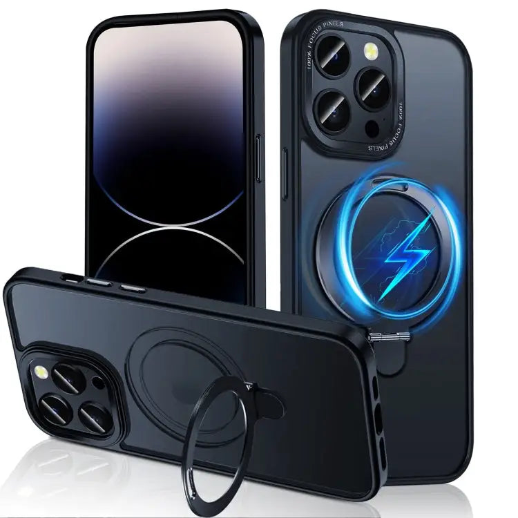 3 in 1 Skin Feel MagSafe Holder Phone Case For iPhone 14 Pro Max For iPhone 14 Pro For iPhone 14 For iPhone 14 Plus